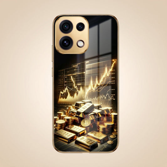 Oppo Reno 16C 5G Luxury Wealth Trader Gold Electroplated Glass Phone Back Case