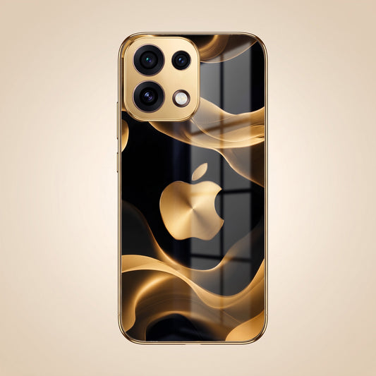 Oppo Reno 16C 5G Luxury Wave Gold Electroplated Glass Phone Back Case
