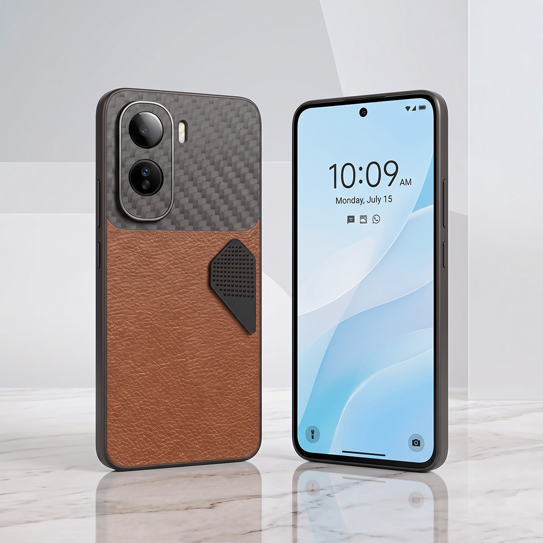 Vivo T5 Pro 5G Carbon Fiber Heat Dissipation Leather Hybrid Phone Case