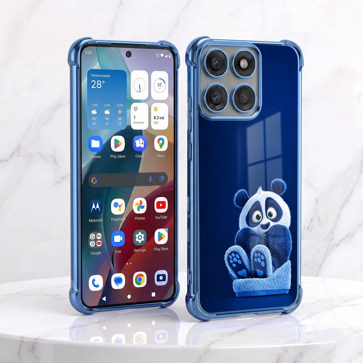 Motorola Edge 60 Pro 5G Cute Panda Airbags Printed Back Case