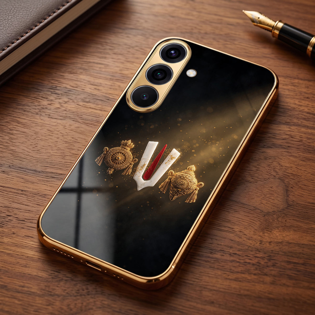 Samsung Galaxy A36 5G Royal Heritage Edition Gold Electroplated Glass Phone Back Case