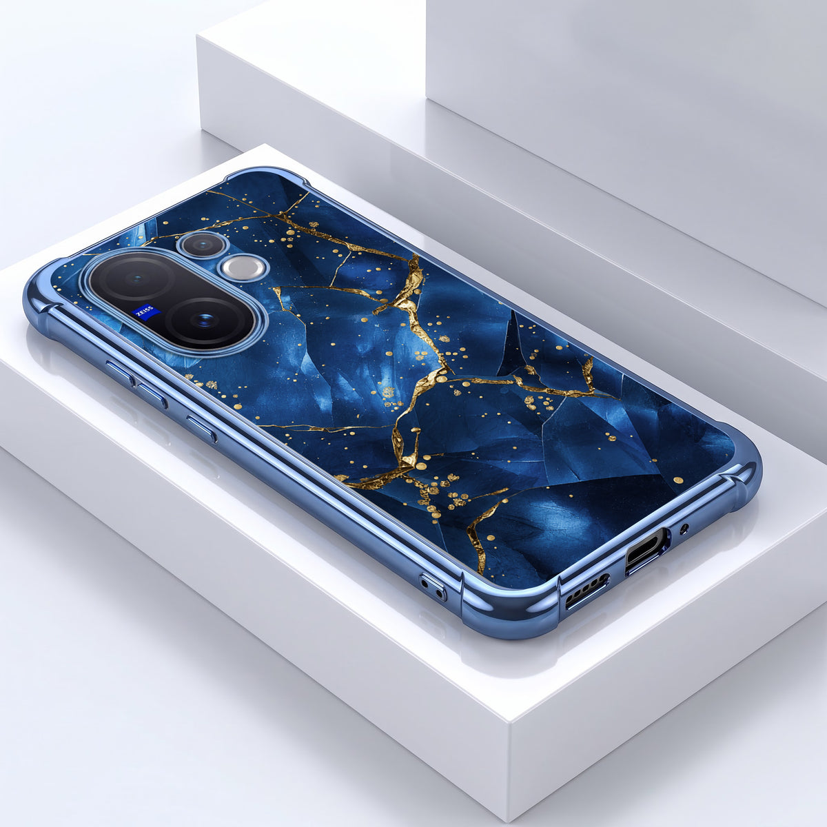 Vivo V60 5G Blue Crimson Marble Airbags Printed Back Case
