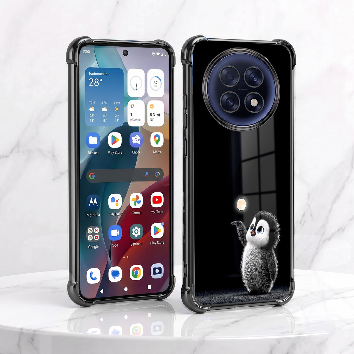 Oppo F31 Pro+ 5G Moonlight Penguin Airbags Printed Back Case