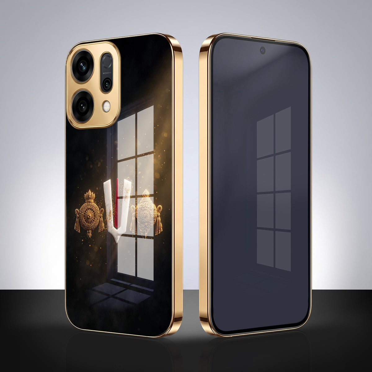 Oppo Reno 14 5G Royal Heritage Edition Gold Electroplated Glass Phone Back Case