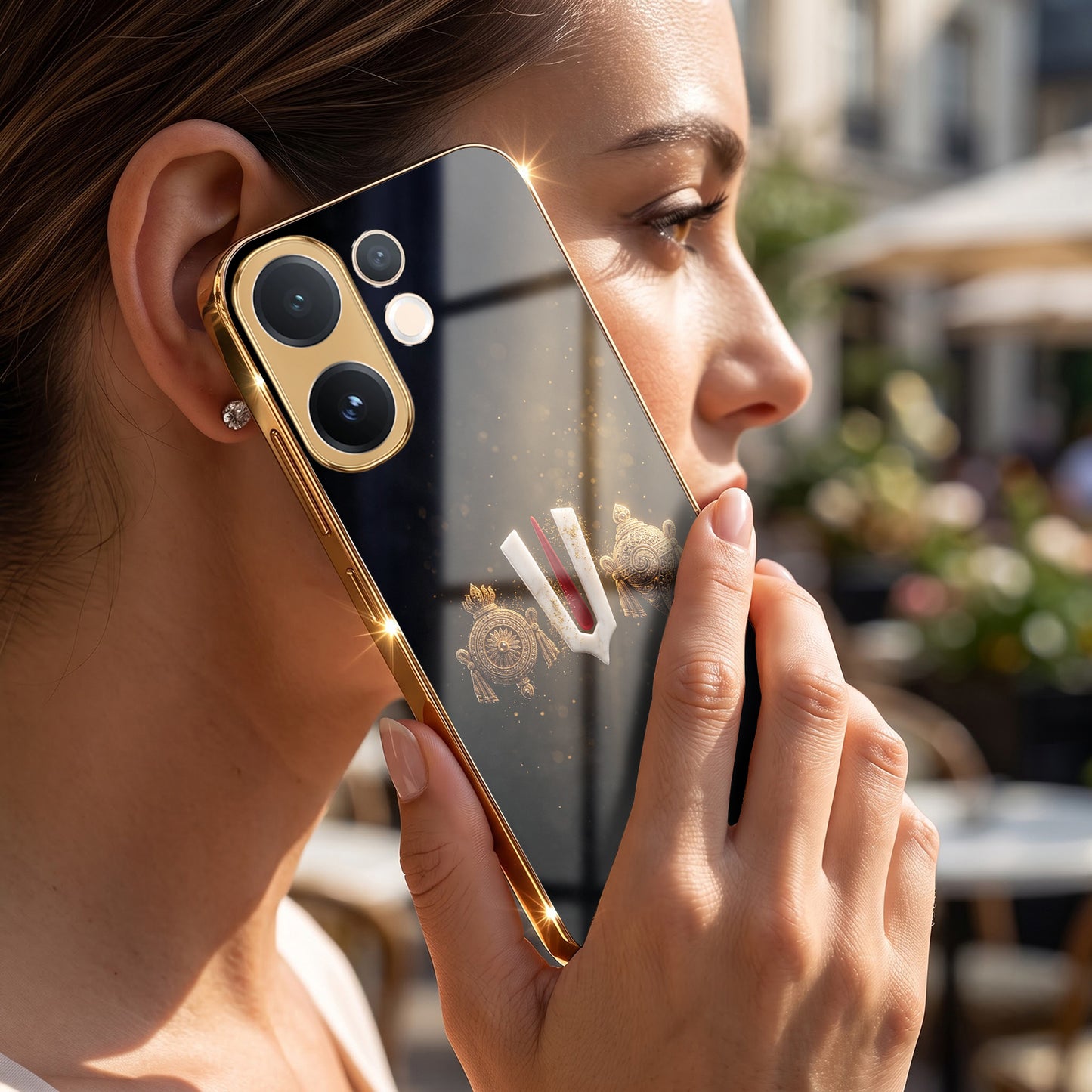 Vivo V60 5G Royal Heritage Edition Gold Electroplated Glass Phone Back Case