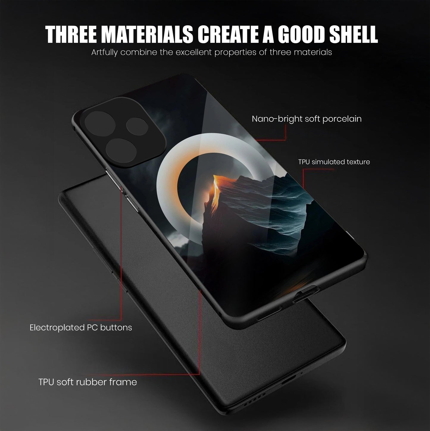 Oppo A5 Pro 5G Premium Acrylic Shockproof Glass Back Case (Celestial Ring)