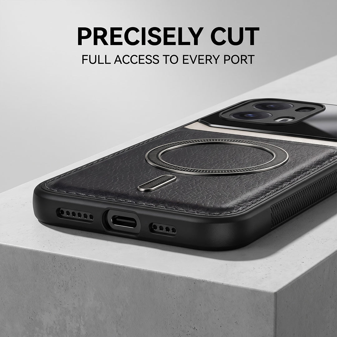 Oppo Reno 13 Pro 5G Premium Magsafe Magnetic Leather Lens Protective Case