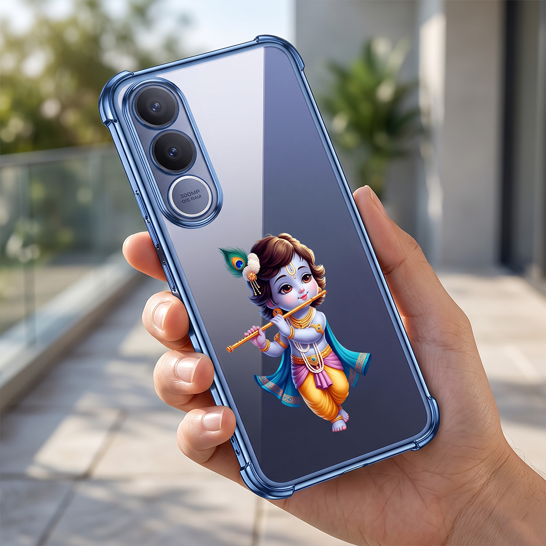 Vivo V70 FE 5G Premium 3D Spot UV Shri Krishna Sticker Shockproof Airbags Case