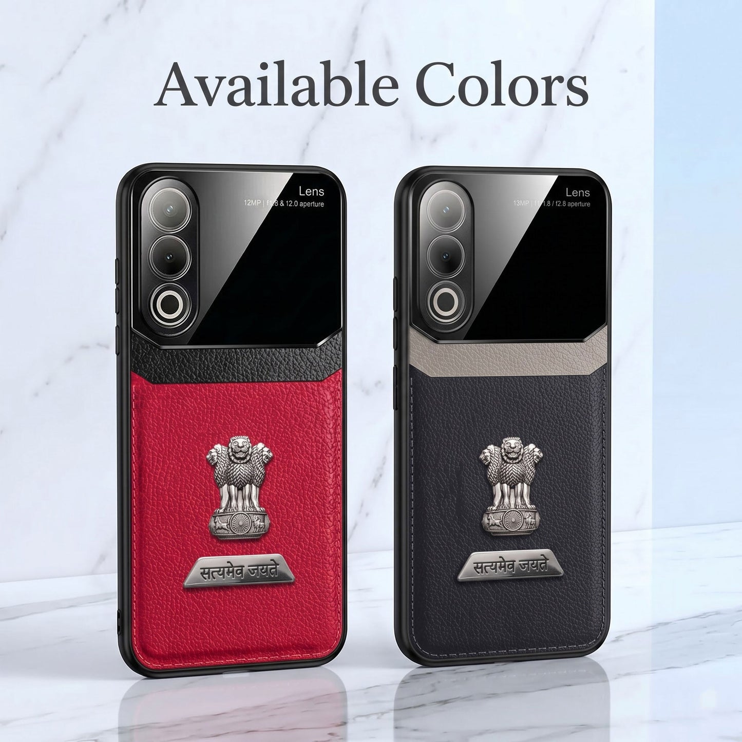 Oppo K12x 5G Satyamev Jayate 2-in-1 Emblem Leather Lens Protective Back Case