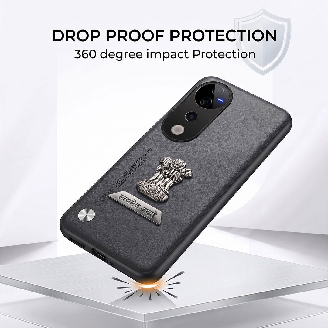 Vivo T3 Ultra 5G Satyamev Jayate 2-in-1 Emblem Vegan Leather Back Case