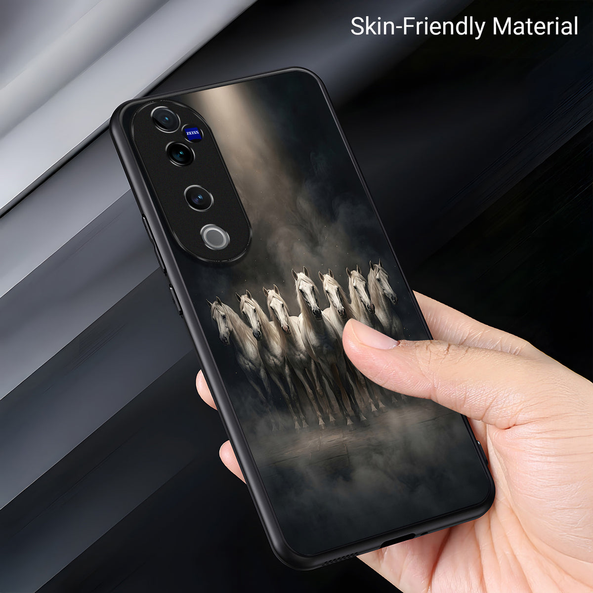Vivo V40 Pro 5G Running Horses Acrylic Glass Back Case