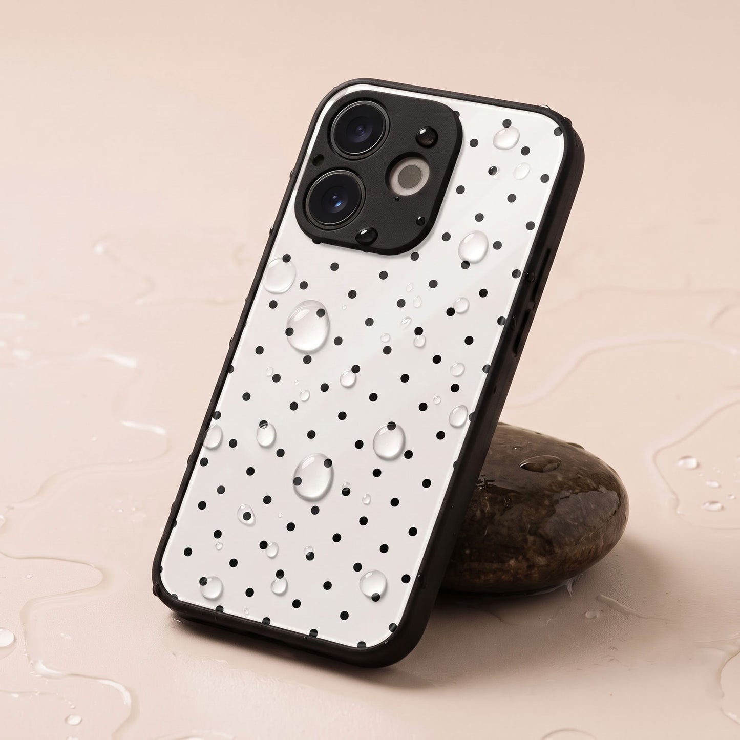 Oppo A5 Pro 5G Classic White & Black Polka Dot Acrylic Back Cover