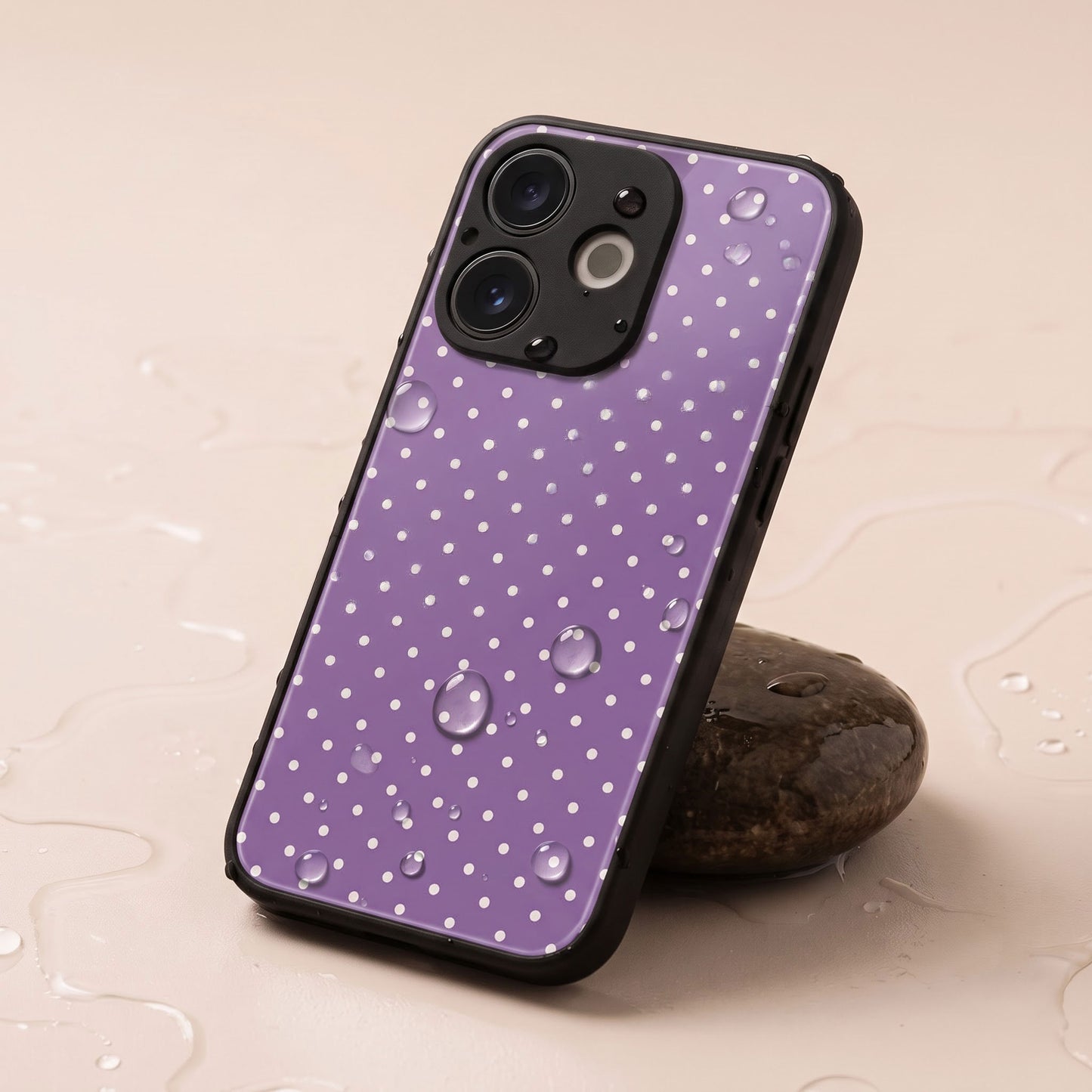 Oppo A5 Pro 5G Aesthetic Lavender & White Polka Dot Acrylic Back Cover