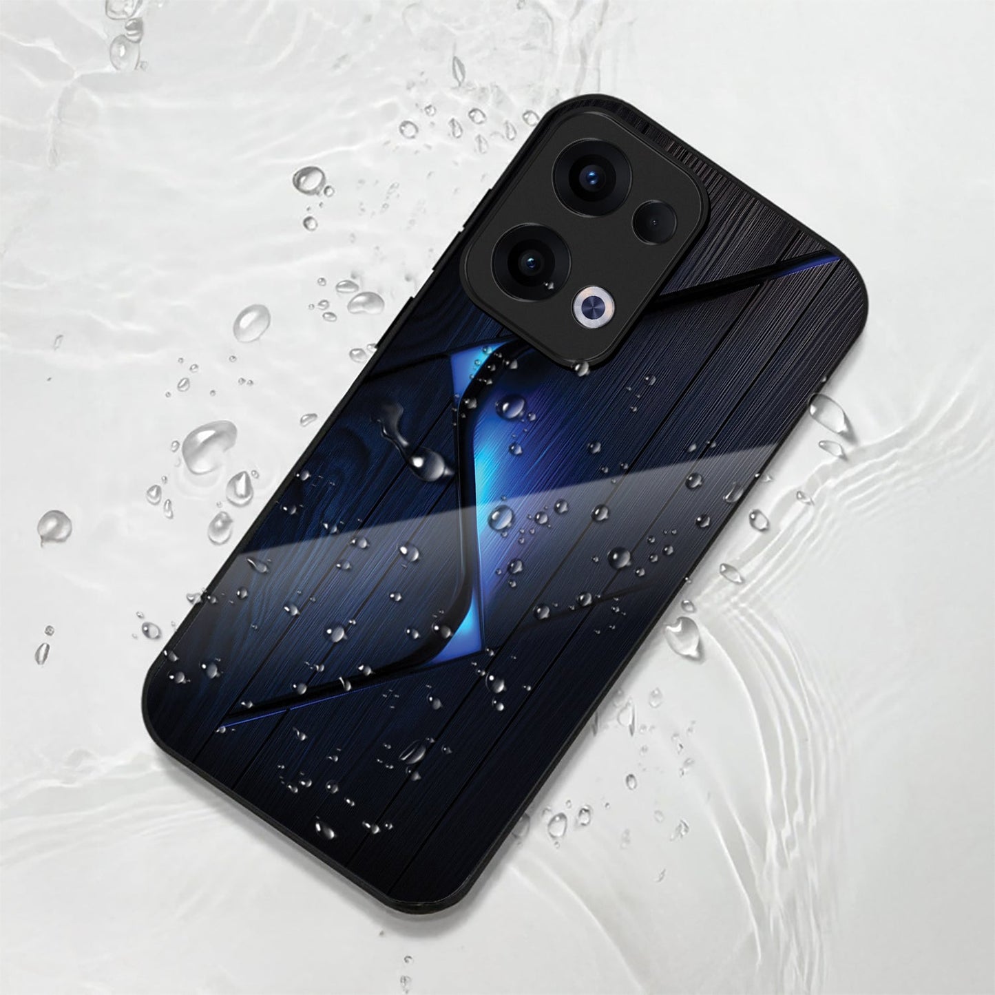Oppo Reno 13 5G Premium Acrylic Shockproof Glass Back Case (Blue Gradient)