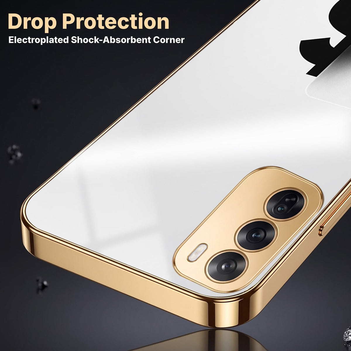 Oppo Reno 12 Pro 5G Luxury XAU/USD Gold Electroplated Glass Phone Back Case