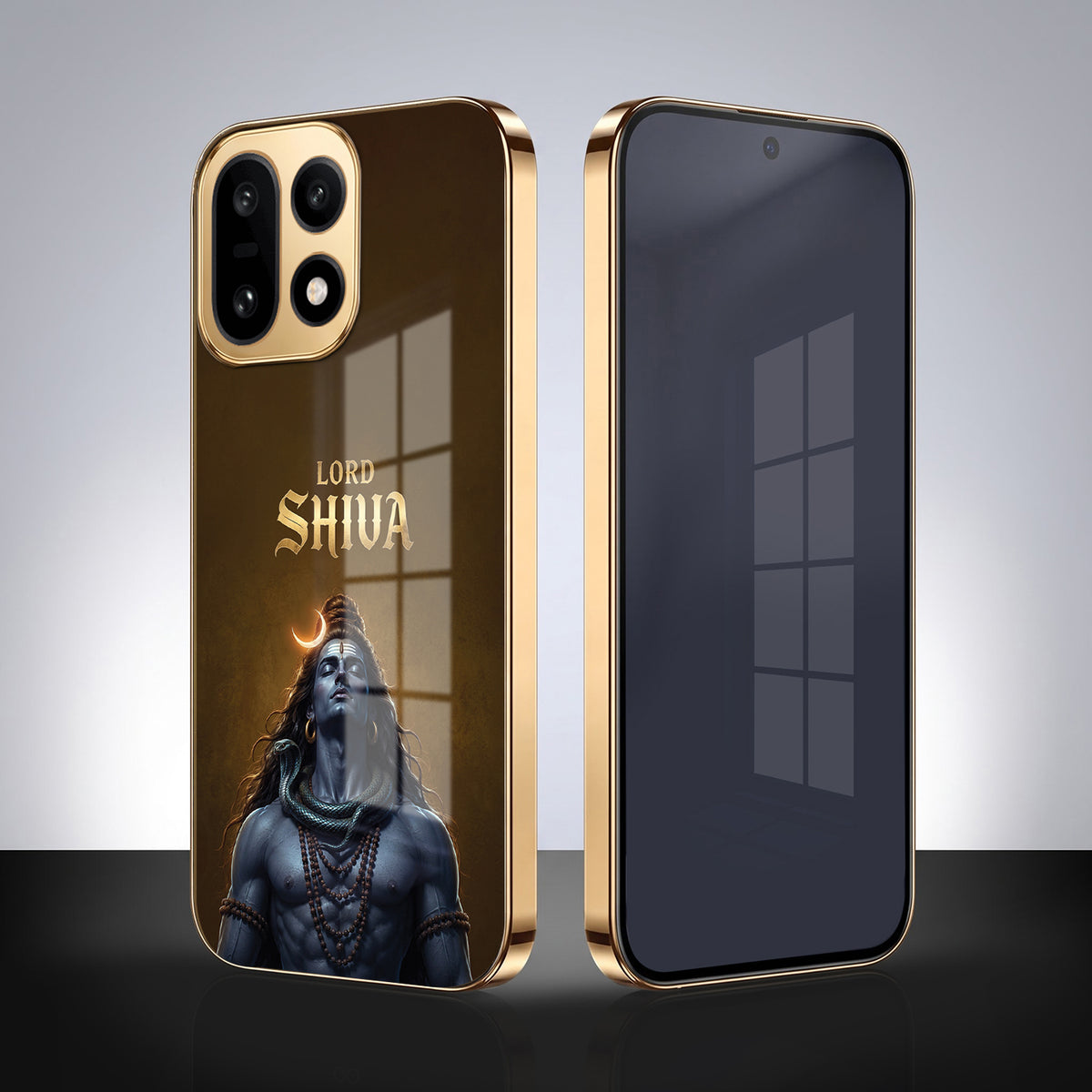 OnePlus 15 5G Lord Shiva Gold Electroplated Glass Phone Back Case