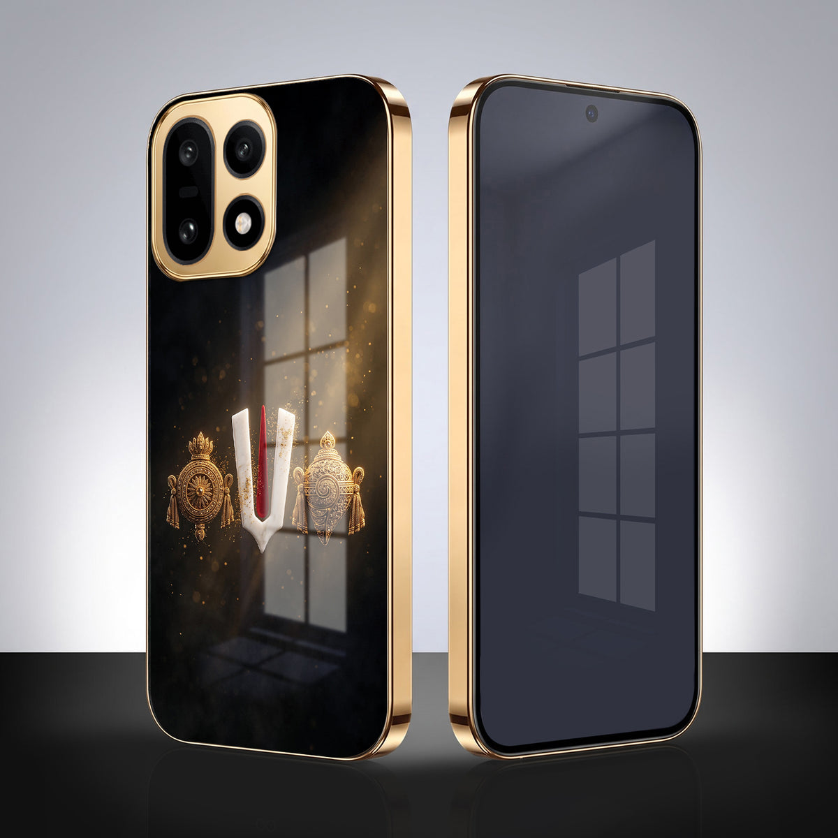 OnePlus 15 5G Royal Heritage Edition Gold Electroplated Glass Phone Back Case