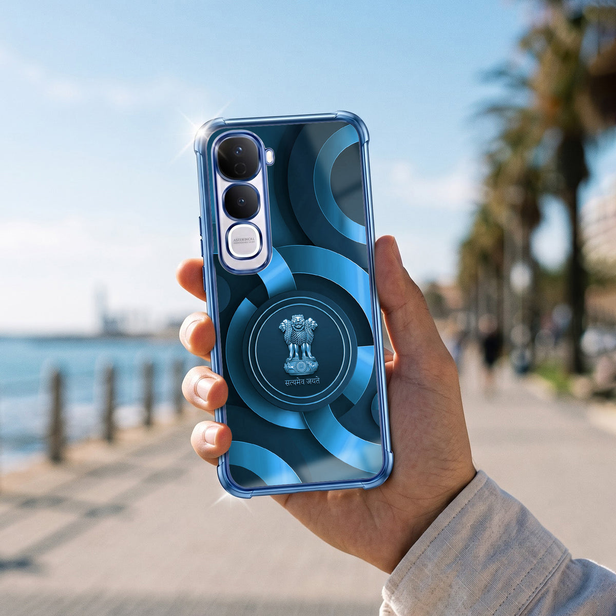 Vivo Y400 Pro 5G Blue Emblem Airbags Printed Back Case