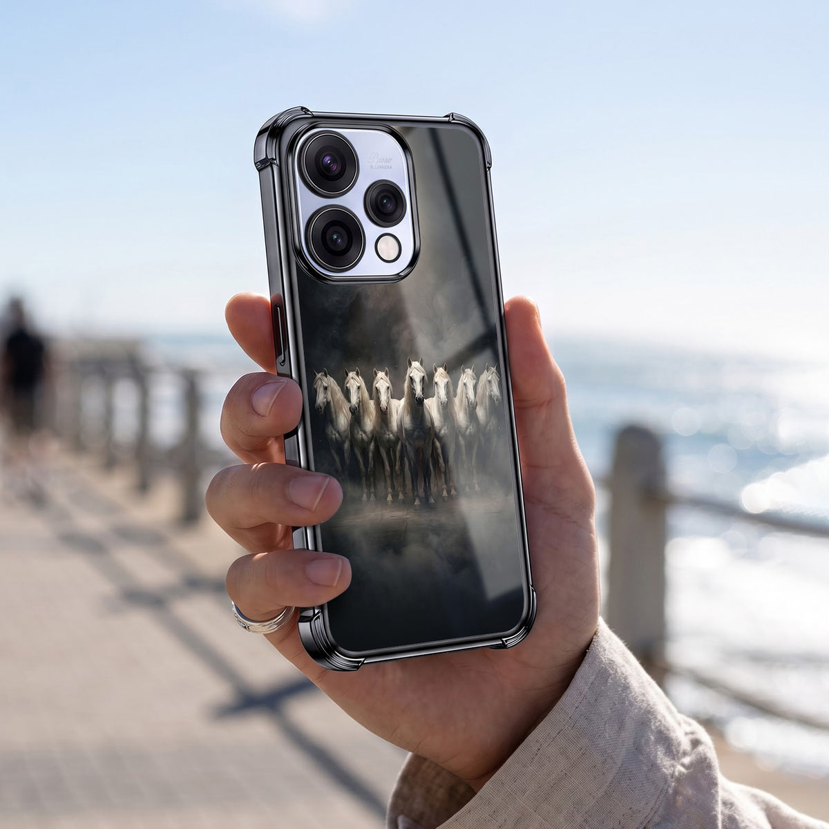 Oppo Reno 15 5G Running Horses Airbags Printed Back Case