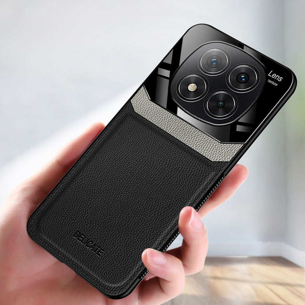 Redmi Note 14 Pro 5G Premium Leather Lens Protective Case black