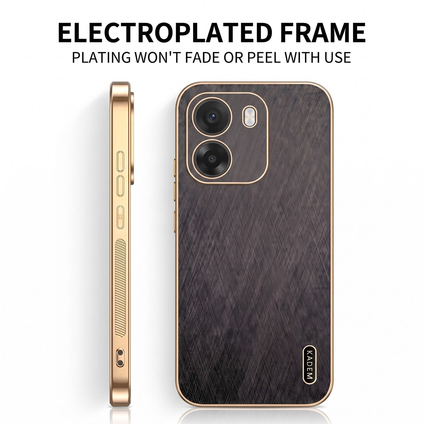 Oppo K14 5G Premium Electroplated Frame Gold Thread Pattern Soft Case