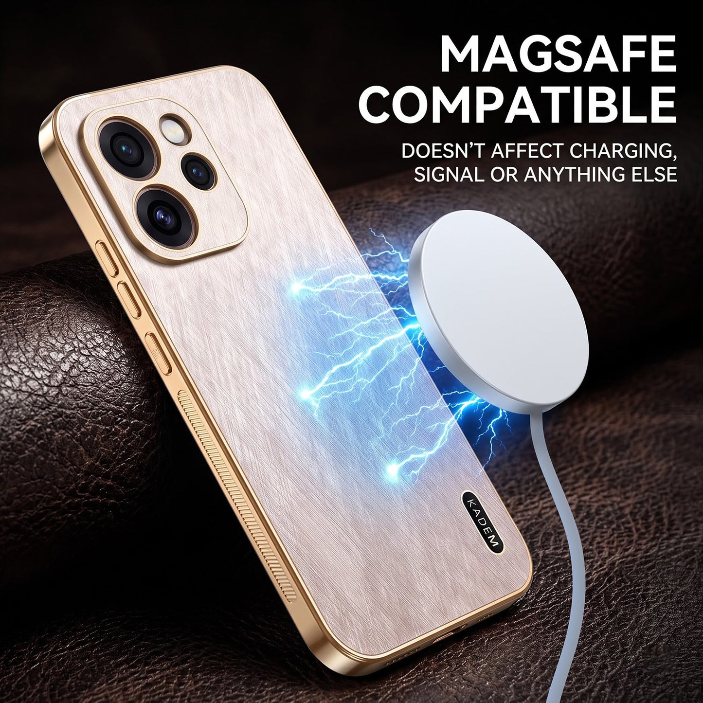 Oppo Reno 15 Pro Mini 5G Premium Electroplated Frame Gold Thread Pattern Soft Case