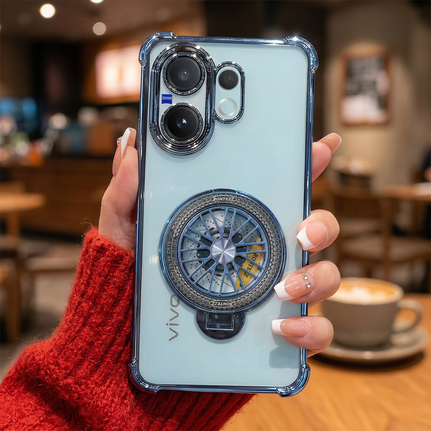 Vivo V60 5G Premium Stress Buster Wheel Rotating Shockproof Airbags Case