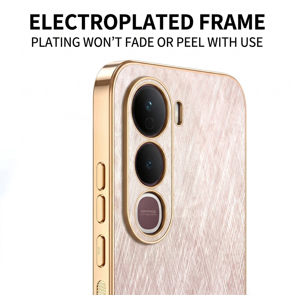 Vivo Y400 Pro 5G Premium Electroplated Frame Gold Thread Pattern Soft Case