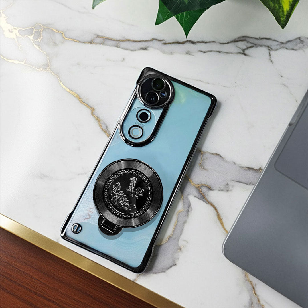 Vivo V40 Pro 5G Smartphone with a blue back and black ring holder on a marble surface