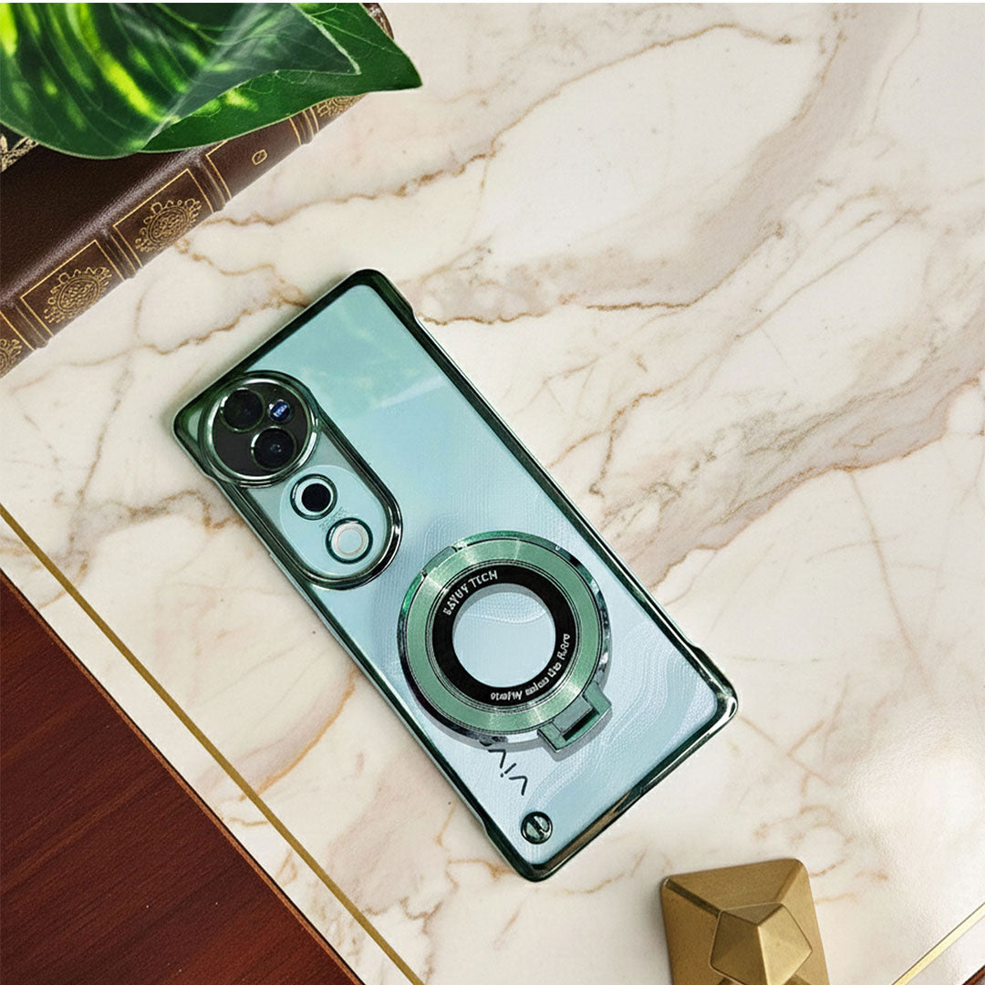Vivo V40 Pro 5G Smartphone with a green ring on a marble surface