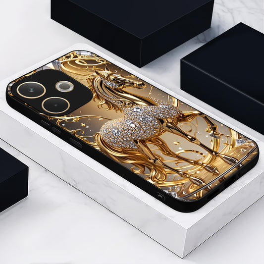 Oppo A5 Pro 5G Luxury Horse Texture Acrylic Glass Back Case