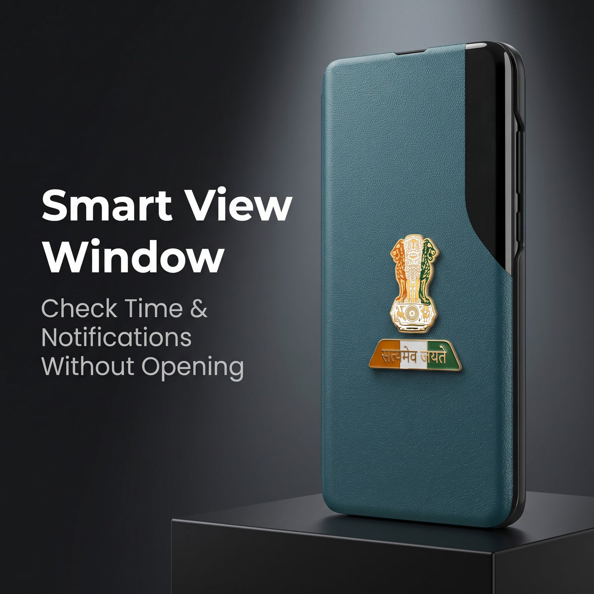 Vivo Y58 5G Premium Tri-Color Satyamev Jayate Half Window Flip Case