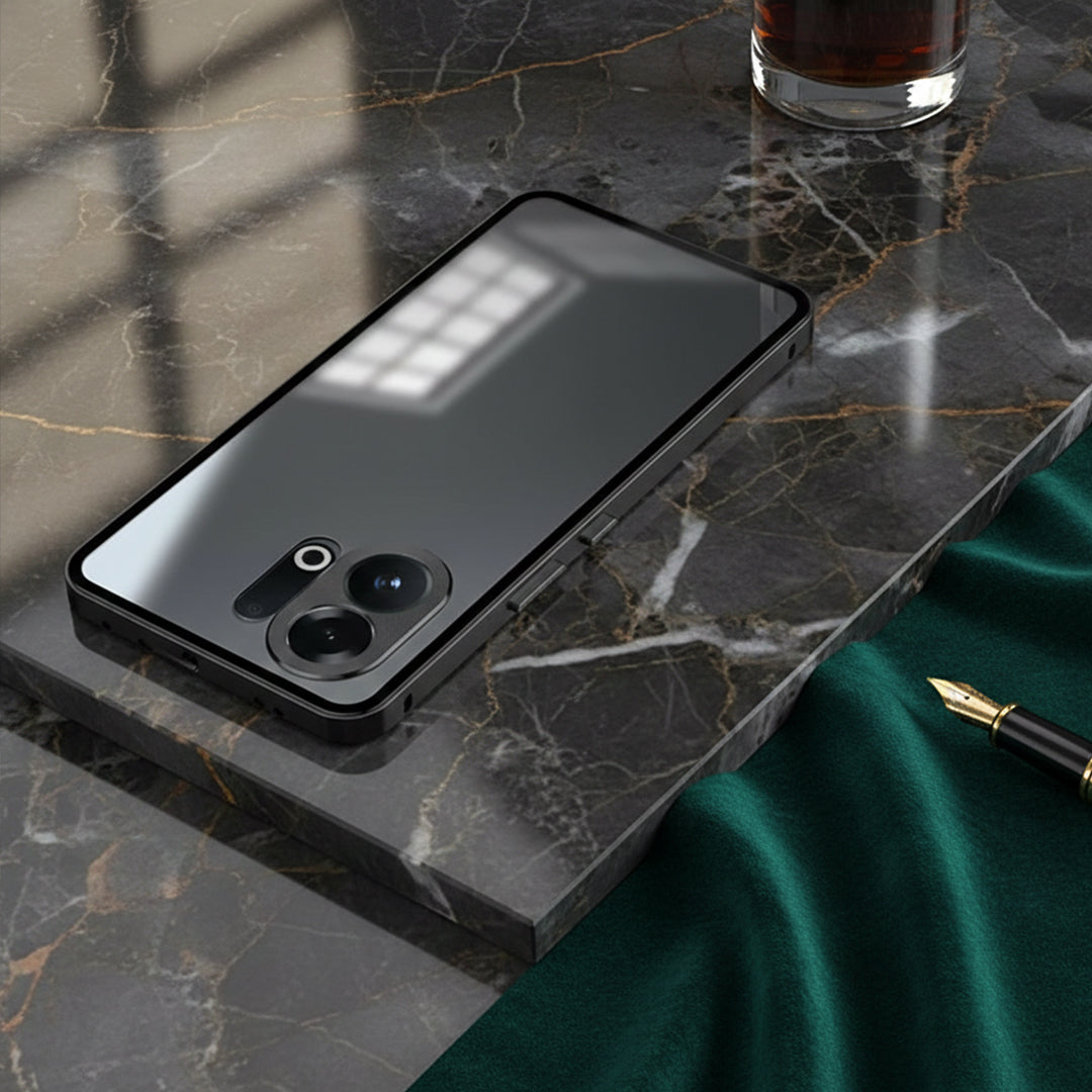 Vivo V60 5G Aluminium Metal Bumper Shield Transparent Back Case