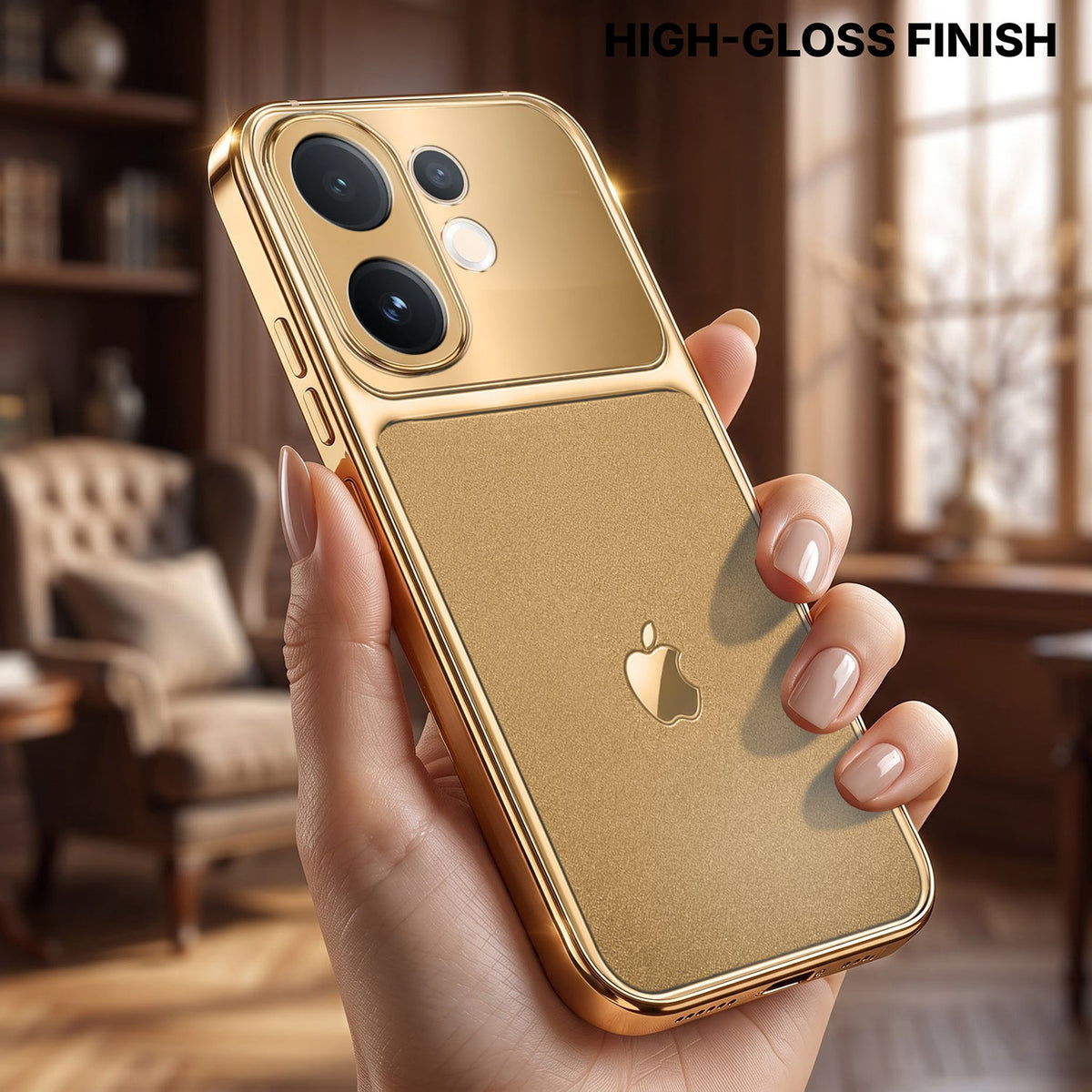 Vivo T4 Pro 5G Royal Touch Apple Gold Electroplated Glass Phone Back Case