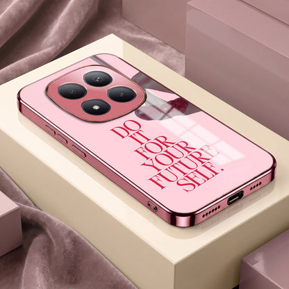 Redmi Note 15 Pro+ 5G Future Self Pink Electroplated Glass Phone Back Case