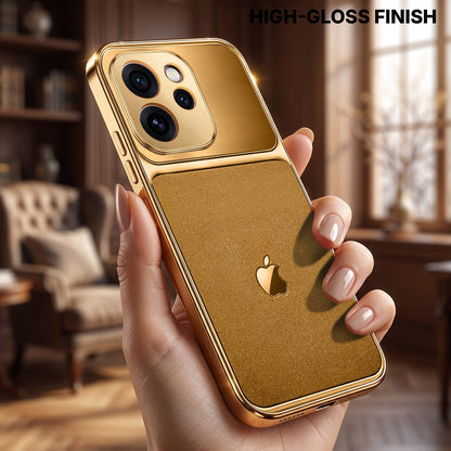 Oppo Reno 15 Pro Mini 5G Royal Touch Apple Gold Electroplated Glass Phone Back Case
