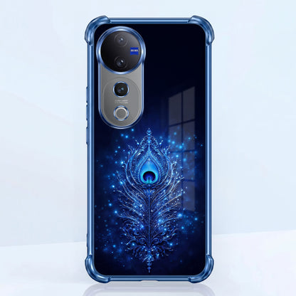 Vivo V40 Pro 5G Premium Peacock Feather Airbags Printed Back Case