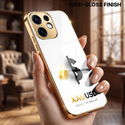 Oppo Reno 16 5G Luxury XAU/USD Gold Electroplated Glass Phone Back Case