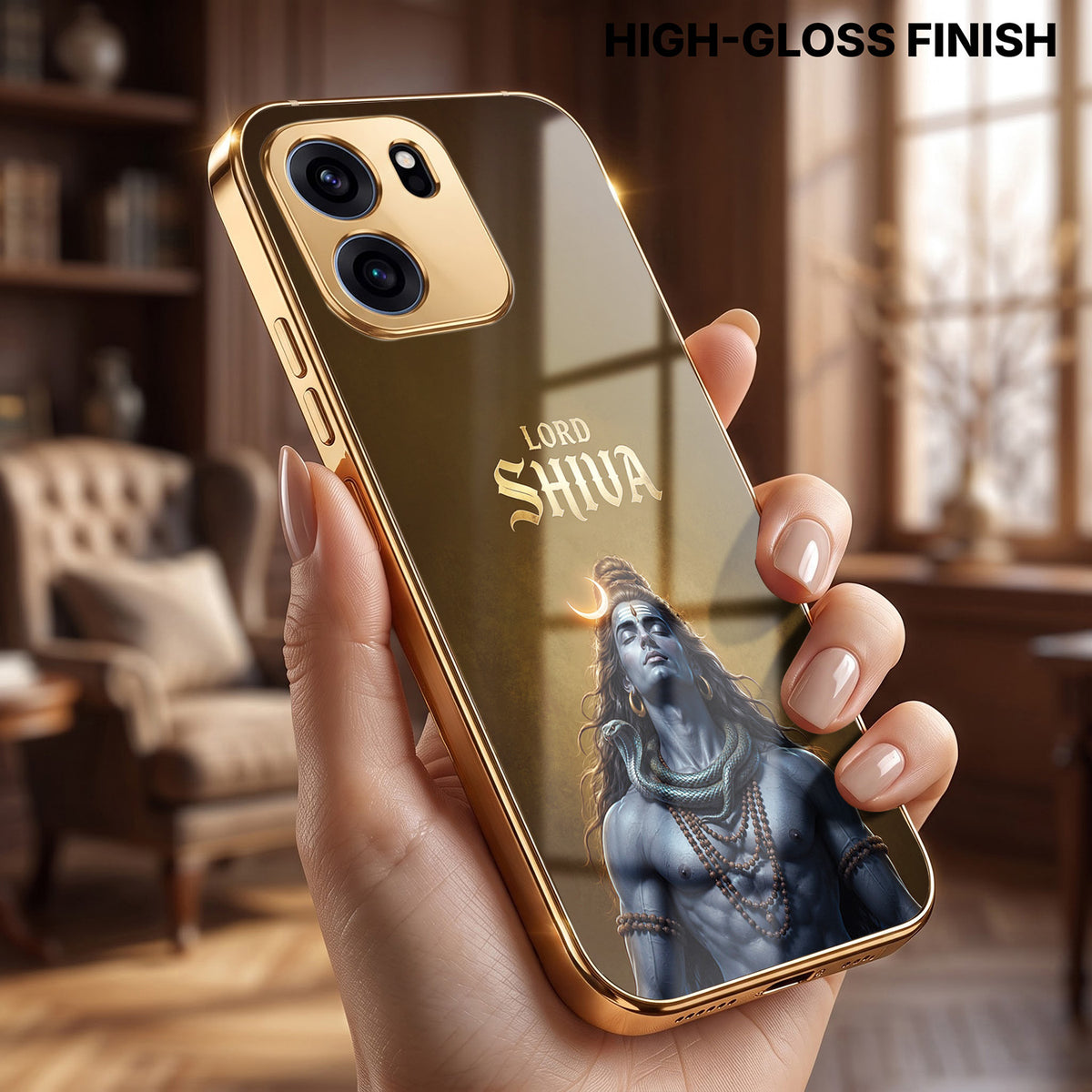 OnePlus Nord CE6 5G Lord Shiva Gold Electroplated Glass Phone Back Case