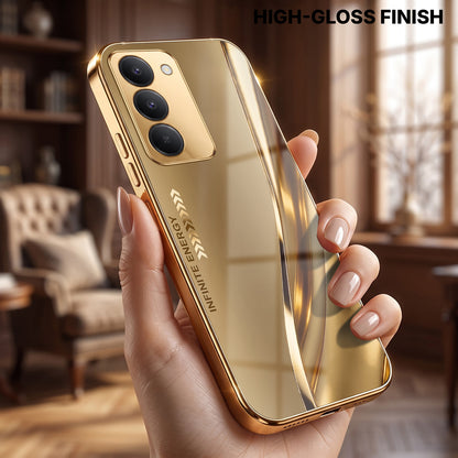 Redmi 15 5G Luxury Infinity Energy Gold Electroplated Glass Phone Case