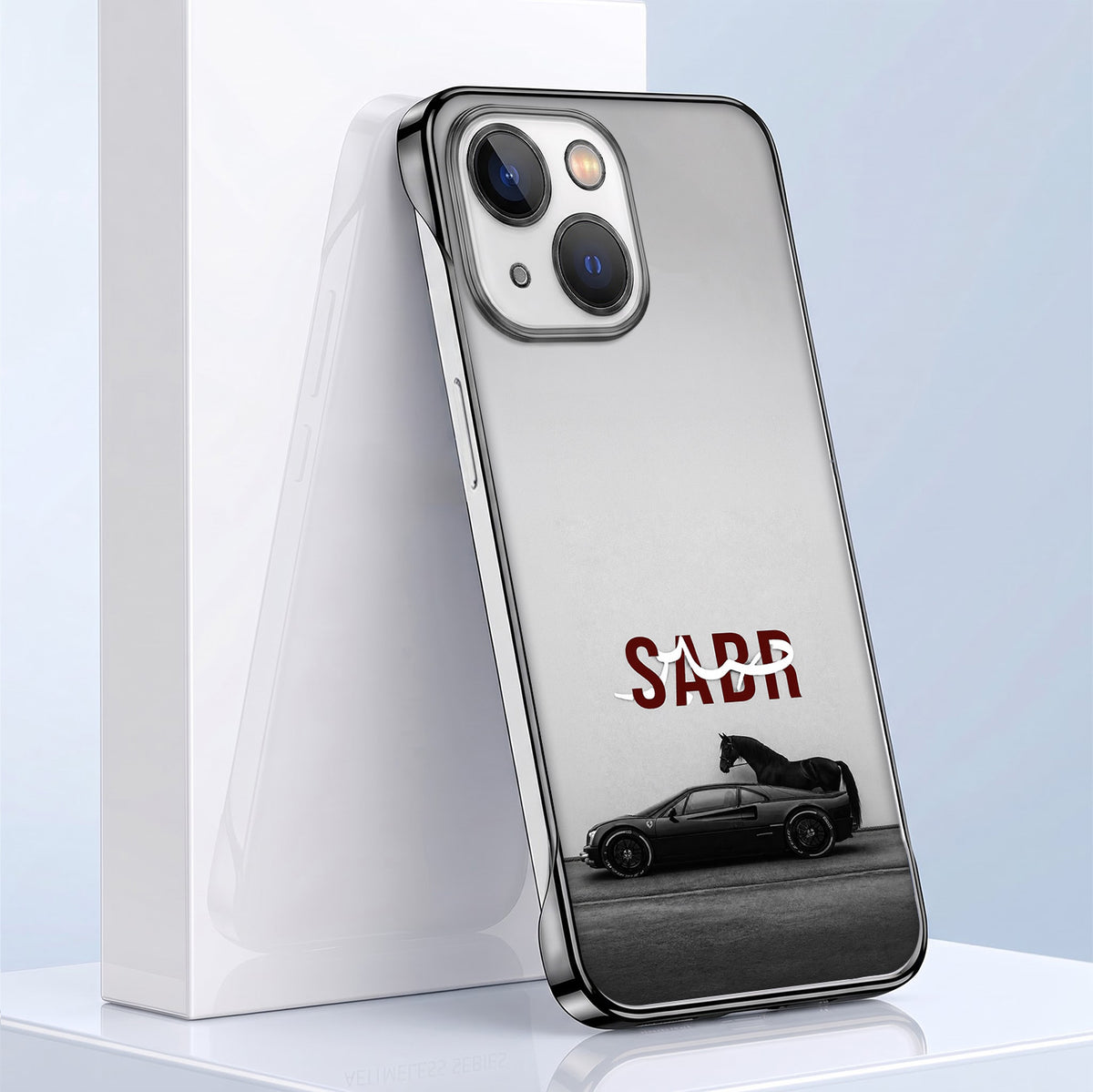 iPhone 15 5G SABR Black Printed  Frameless Back Case