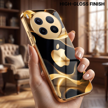 Vivo X300 Pro 5G Luxury Wave Gold Electroplated Glass Phone Back Case