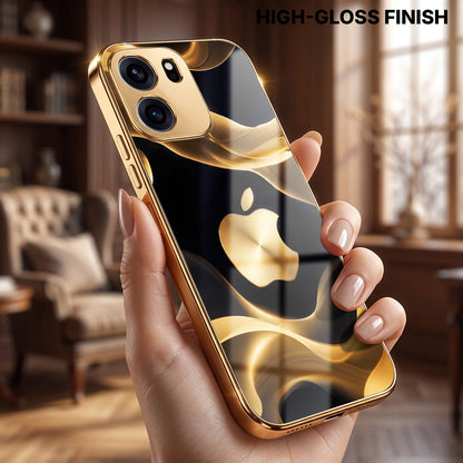 OnePlus Nord CE6 5G Luxury Wave Gold Electroplated Glass Phone Back Case
