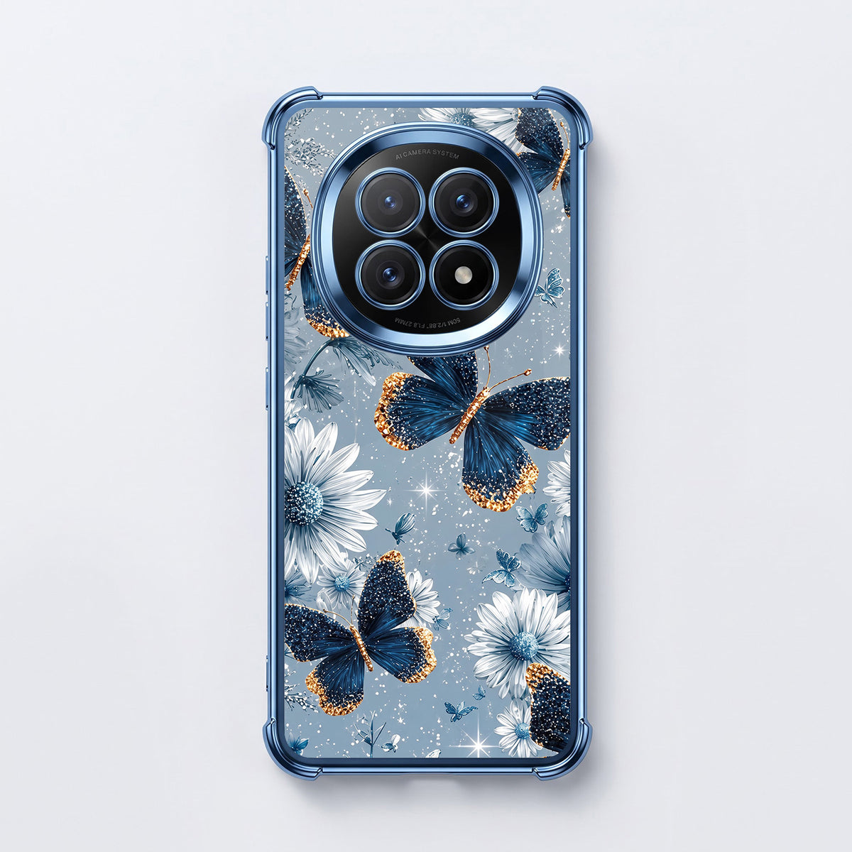 Oppo F29 5G Blue Butterfly Floral Airbags Printed Back Case
