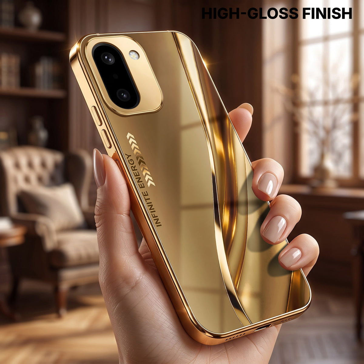 OnePlus 15R 5G Luxury Infinity Energy Gold Electroplated Glass Phone Case