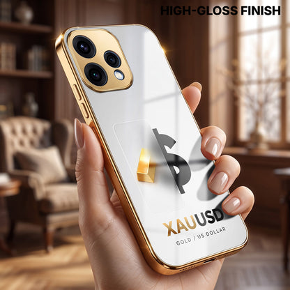 Oppo Reno 15 5G Luxury XAU/USD Gold Electroplated Glass Phone Back Case