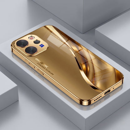 Vivo V70 5G Luxury Infinity Energy Gold Electroplated Glass Phone Case