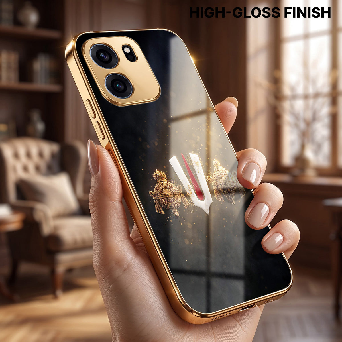 OnePlus Nord CE6 5G Royal Heritage Edition Gold Electroplated Glass Phone Back Case