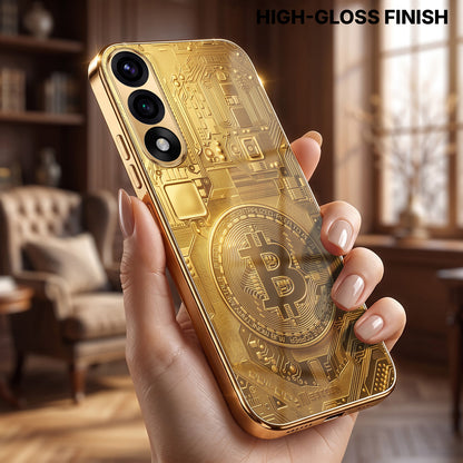 Oneplus Nord 5 5G Bitcoin Gold Electroplated Glass Phone Back Case