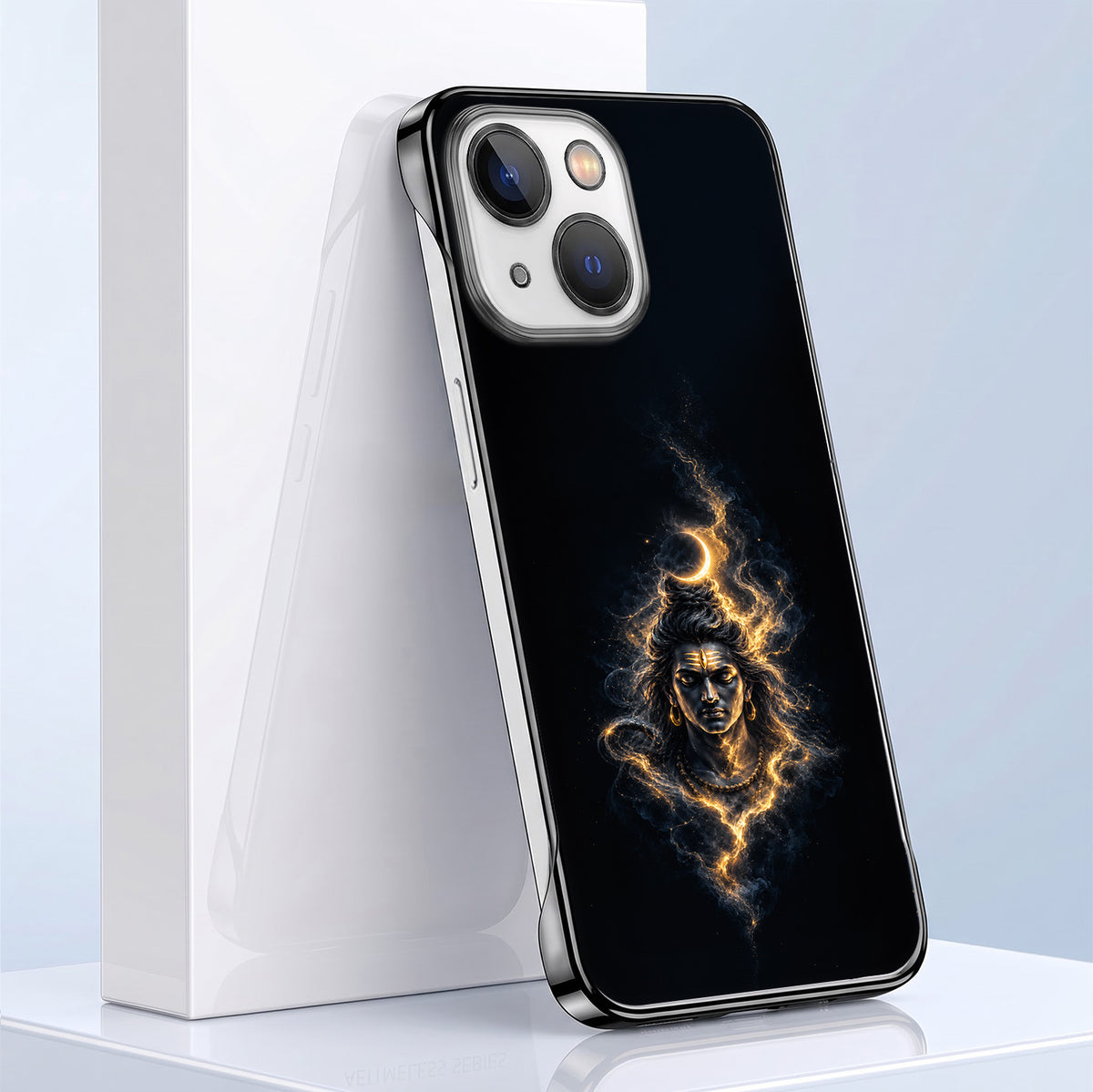 iPhone 15 5G Devine Mahadev Black Printed  Frameless Back Case